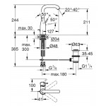 Смеситель для раковины GROHE Essence с донным клапаном, L-Size, хром 