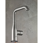 Смеситель для раковины GROHE Essence с донным клапаном, L-Size, суперсталь 