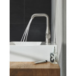 Смеситель для раковины GROHE Essence с донным клапаном, L-Size, суперсталь 