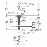 Смеситель для раковины GROHE Essence с донным клапаном, L-Size, теплый закат матовый 