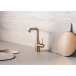 Смеситель для раковины GROHE Essence с донным клапаном, L-Size, теплый закат матовый 