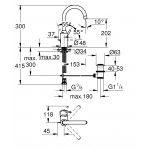 Смеситель для раковины GROHE Concetto с высоким изливом, хром 