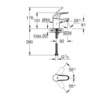 Смеситель для раковины GROHE Euroeco, S-Size, хром 