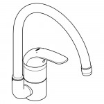 Смеситель для кухонной мойки GROHE Euroeco, хром 