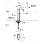 Смеситель для раковины GROHE Essence, XL-Size, холодный рассвет глянец