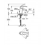 Смеситель для раковины GROHE Eurosmart с цепочкой, хром 
