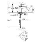 Смеситель для раковины GROHE Eurosmart с цепочкой, S-Size, хром 