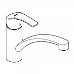 Смеситель для кухонной мойки GROHE Eurosmart с поворотным изливом, суперсталь 