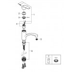 Смеситель для кухонной мойки GROHE Eurosmart с поворотным изливом, суперсталь 