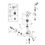Смеситель для ванны GROHE Eurosmart, хром 