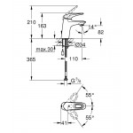Смеситель для раковины GROHE Eurostyle с цепочкой, хром 