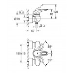 Смеситель для душа GROHE Eurostyle, белая луна 