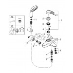 Смеситель для ванны GROHE Eurostyle с душевым гарнитуром, хром 