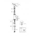 Смеситель для раковины GROHE Essence с низким изливом, хром 