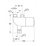 Термическая защита от ожога/ термостат для установки под раковиной GROHE Grohtherm Micro, хром 