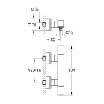 Термостат для душа GROHE Grohtherm Cube, хром 