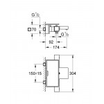 Термостат для ванны GROHE Grohtherm Cube, хром 