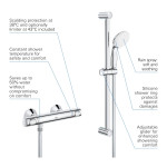 Термостат для душа GROHE Grohtherm 500, с душевым гарнитуром, хром 