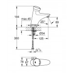 Смеситель для раковины GROHE Eurodisc SE автоматический, хром 