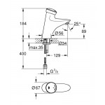 Кран для раковины GROHE Eurodisc SE автоматический, без функции смешивания, хром 