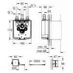 Встраиваемая часть термостата для душа GROHE Eurosmart Cosmopolitan E Special, питание от сети 