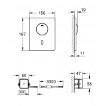 Панель смыва инфракрасная для унитаза GROHE Tectron Skate с дополнительным механическим смывом, хром (37419000)