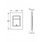 Панель смыва для унитаза GROHE Skate Cosmopolitan, размер S, хром 