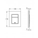 Панель смыва для унитаза GROHE Skate Cosmopolitan, размер S, вертикальная, теплый закат матовый 