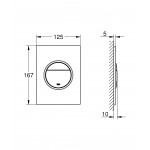 Панель смыва для унитаза GROHE Nova Cosmopolitan, размер S, матовый хром 