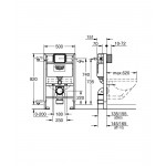 Система инсталляции для унитаза, GROHE Rapid SL, монтажная высота 0.82 м