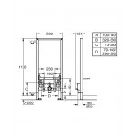 Система инсталляции для биде, GROHE Rapid SL, монтажная высота 1,13 м