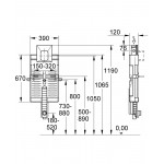 Инсталляционный комплект для писсуара GROHE Uniset для обмуровки (для ИК-панелей смыва Rapido U) 
