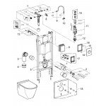 Система инсталляции GROHE Solido Compact, набор 4 в 1 с подвесным унитазом Lecico Serel и панелью смыва Nova Cosmopolitan, хром 
