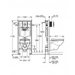 Система инсталляции GROHE Solido Perfect, набор 4 в 1 с подвесным унитазом Lecico Perth и панелью смыва Skate Air 