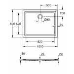 Душевой поддон GROHE 800x1000, универсальный, белый 