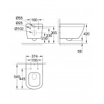 Подвесной унитаз GROHE Euro Ceramic, альпин-белый 