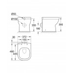 Унитаз напольный приставной безободковый компактный GROHE Euro Ceramic (без сиденья), альпин-белый 