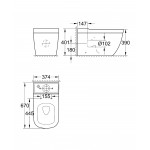 Унитаз напольный для комбинации с бачком наружного монтажа, GROHE Euro Ceramic, альпин-белый