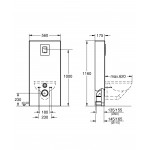 Система инсталляции GROHE Solido Monobloc для подвесного унитаза, белая луна 