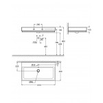 Раковина GROHE Cube Ceramic, подвесная 100 см, альпин-белый 