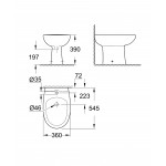 Биде напольное GROHE Bau Ceramic, альпин-белый 