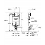 Инсталляционный комплект для унитаза GROHE Uniset slim 