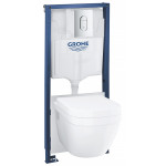 Система инсталляции, GROHE Solido, QuickFix, набор 5 в 1 с подвесным унитазом и панелью смыва Arena Cosmopolitan