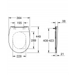 Сиденье для унитаза GROHE Bau Ceramic, с микролифтом, альпин-белый 