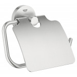 Держатель для туалетной бумаги GROHE Essentials, с крышкой, суперсталь 