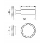 Держатель для стакана или мыльницы GROHE Essentials Cube, темный графит матовый 