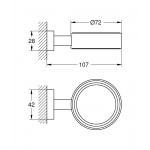 Держатель для стакана или мыльницы GROHE Essentials Cube, суперсталь 