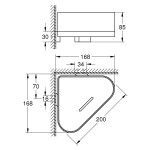 Полочка для душа GROHE Selection, угловая с держателем, темный графит глянец 