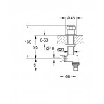 Вентиль для подключения GROHE, настольный 1/2″, хром 