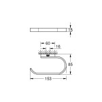 Держатель для туалетной бумаги GROHE Selection, без крышки, хром 